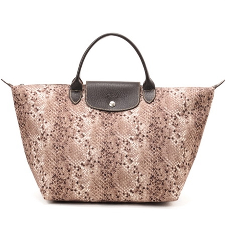 Longchamp Big Reptiligne Toile Collection Snake Pattern Tote Bags