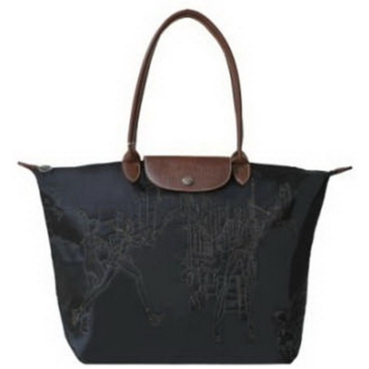 Longchamp Light Embroidered Bags Black